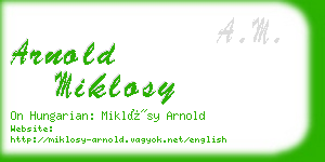 arnold miklosy business card